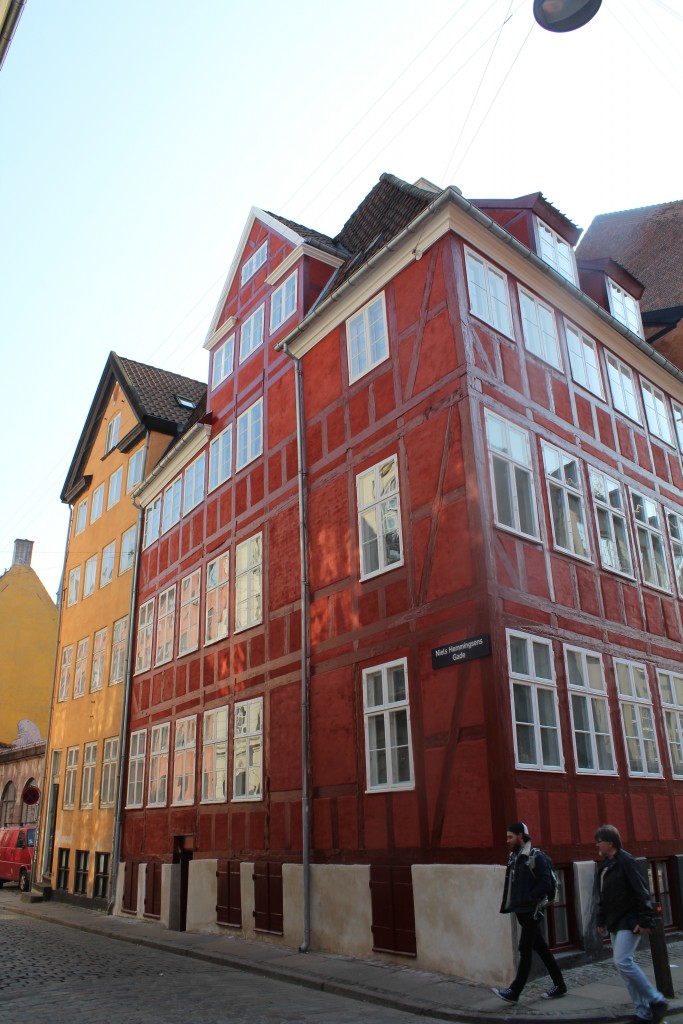 Bindingsværbygning på hjørnet af Skindergade og Niels Hemmingsgade. Foto den 16. marts 2015 af Erik K Abrahamsen