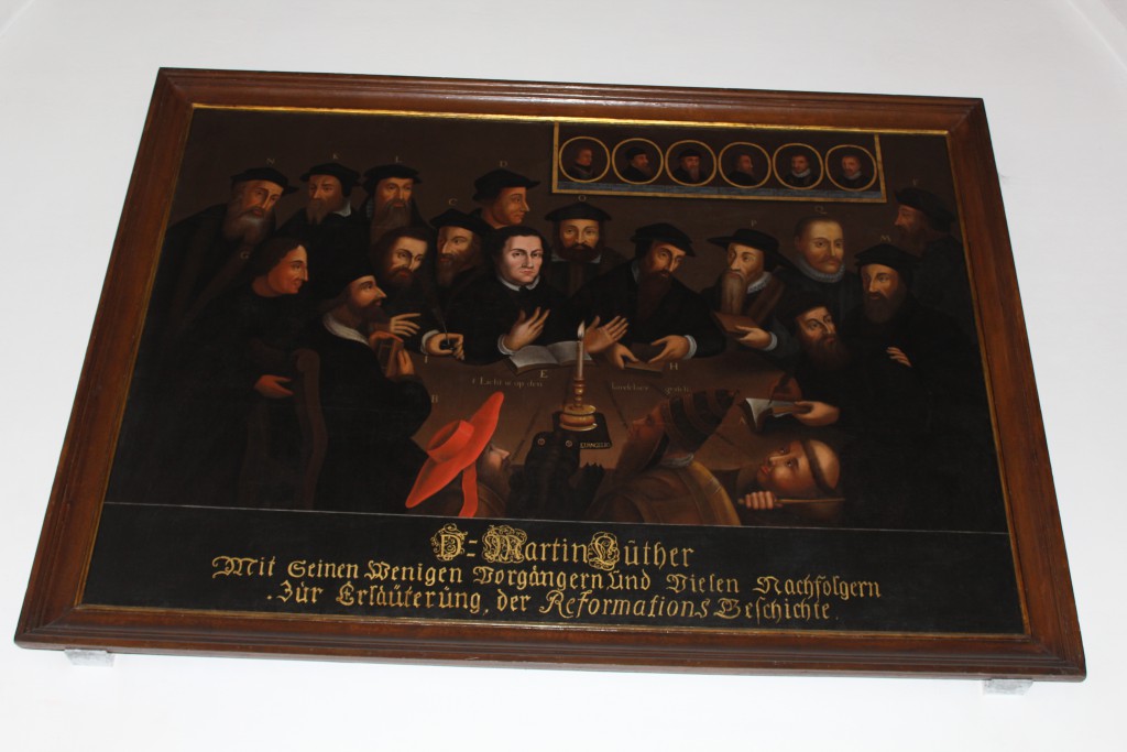 Maleri. Tema. Reformatioen i Europa med det leden mænd i perioden 1500-1550. Foto marts 2015 af Erik K Abrahamsen