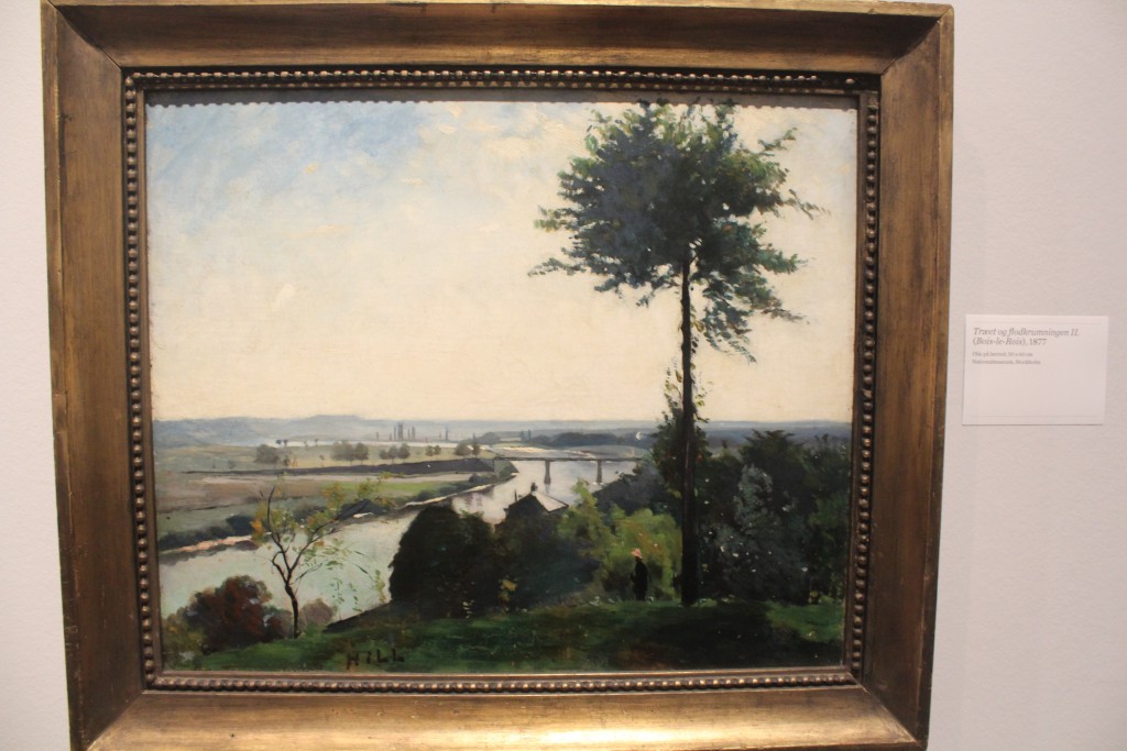 Carl Fredrik Hill: "Træet og flodkrumningen,2, (bois-le-Rois), 1877. Olie på lærred, 50 x 60 cm. National useum Stockholm