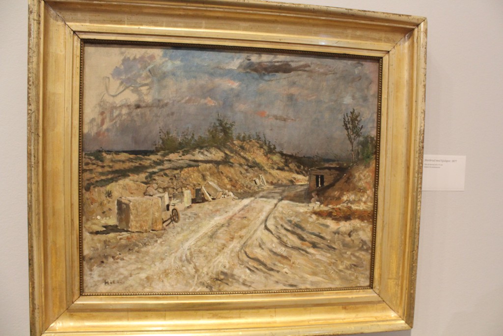 Carl Fredrik Hill. Stenbrud med hjulspor, 1877. Olie på lærred, 60 x 73 cm. Malmø Kunstmuseum.