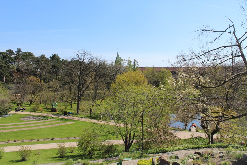 View from Rock Garden.Stenhøjen to neighboring Rosenborg Castle and Barrack.