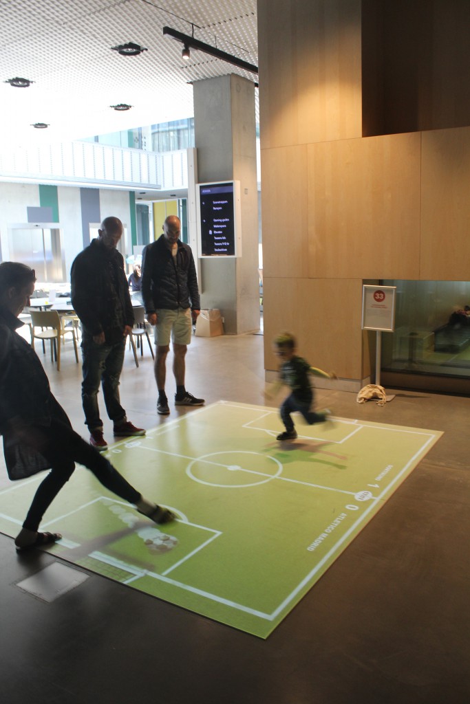 Digital football Play on floor. 