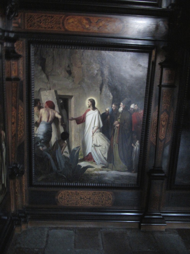 Lazarus opvækkes. Painting in Frederiksborg Slotskirke 