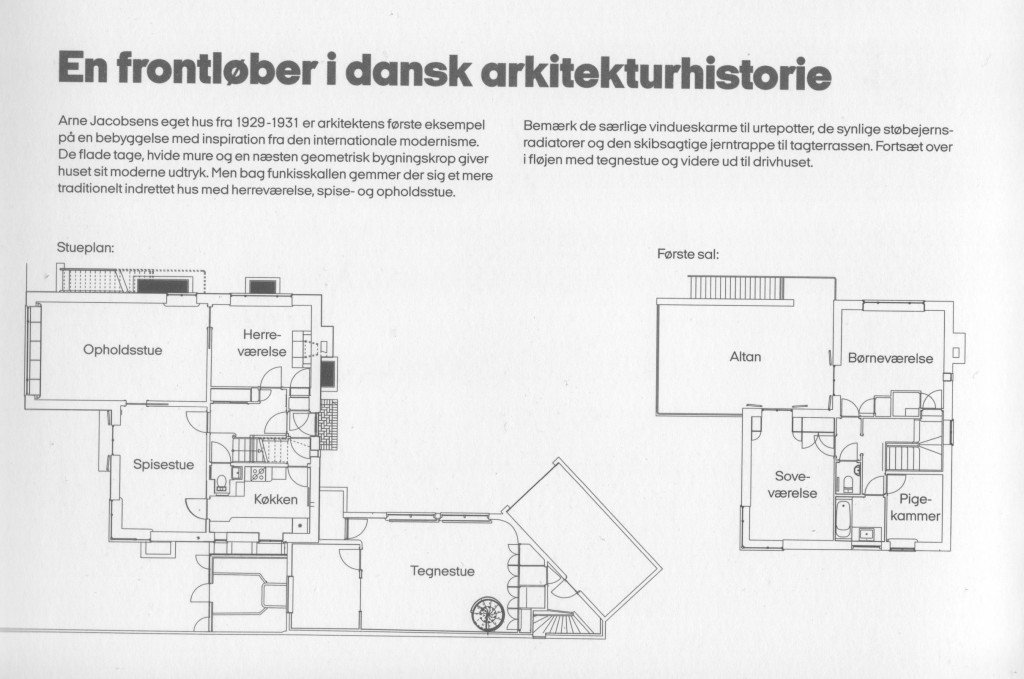 Oversigtstegning af arkitekt Ane Jakobsen private bolig i Chsrlotten ca. 10 km nord for 